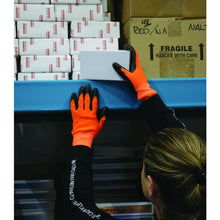 Orange Polyester Work Gloves with Polyurethane Coating